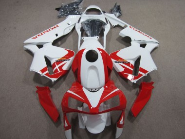 2003-2004 Weiß Rot Honda CBR600RR Motorrad Verkleidung