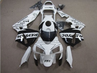 2003-2004 Weiß Schwarz Repsol Honda CBR600RR Motorrad Verkleidung