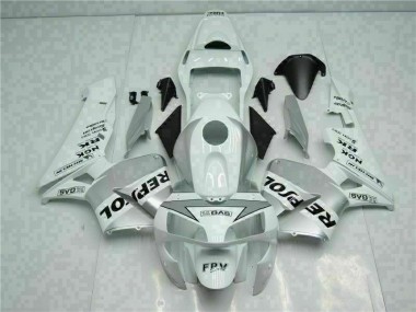 2003-2004 Weiß Silber Repsol Honda CBR600RR Motorrad Verkleidung