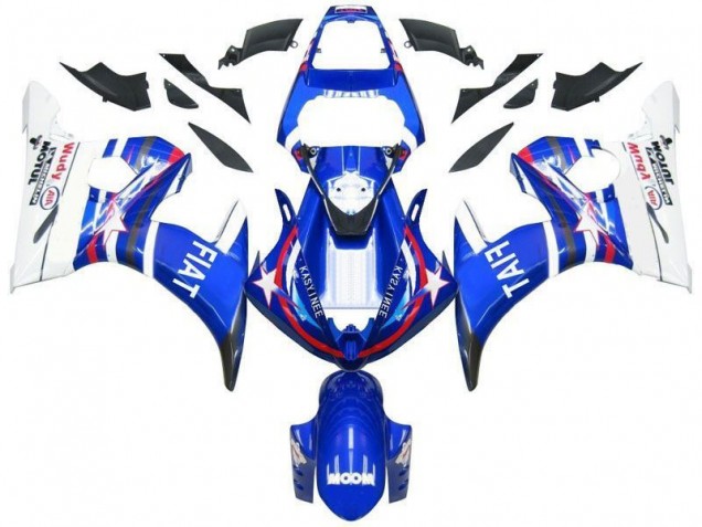 2003-2005 Blau Star Fiat Yamaha YZF R6 Motorrad Verkleidung 2003-2005 Blau Star Fiat Yamaha YZF R6 Motorrad Verkleidung