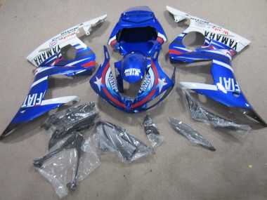 2003-2005 Blau Weiß Motul Fiat Yamaha YZF R6 Motorrad Verkleidungen