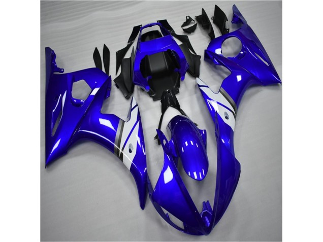 2003-2005 Blau Weiß Yamaha YZF R6 Motorrad Verkleidungen 2003-2005 Blau Weiß Yamaha YZF R6 Motorrad Verkleidungen