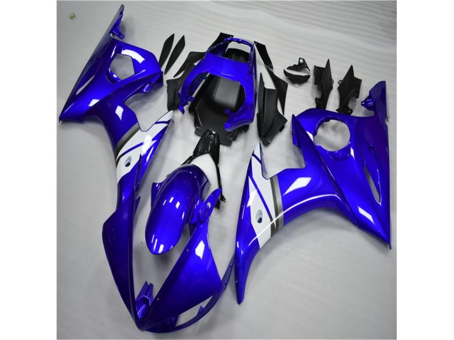 2003-2005 Blau Weiß Yamaha YZF R6 Motorrad Verkleidungen 2003-2005 Blau Weiß Yamaha YZF R6 Motorrad Verkleidungen