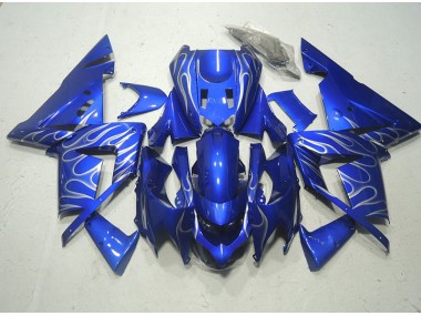 2003-2005 Blau weiße Flamme Kawasaki ZX10R Motorrad Verkleidung
