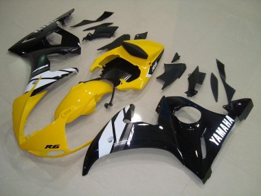 2003-2005 Gelb Schwarz Yamaha YZF R6 Motorrad Verkleidung