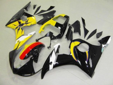 2003-2005 Mond Schwarz Gelb Yamaha YZF R6 Motorrad Verkleidung