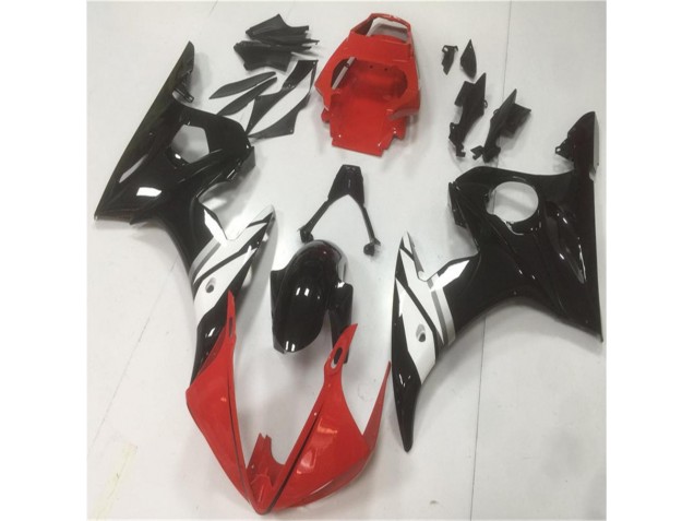 2003-2005 Rot Schwarz Weiß Yamaha YZF R6 Motorrad Verkleidung 2003-2005 Rot Schwarz Weiß Yamaha YZF R6 Motorrad Verkleidung