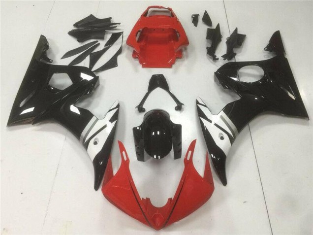 2003-2005 Rot Schwarz Weiß Yamaha YZF R6 Motorrad Verkleidung 2003-2005 Rot Schwarz Weiß Yamaha YZF R6 Motorrad Verkleidung