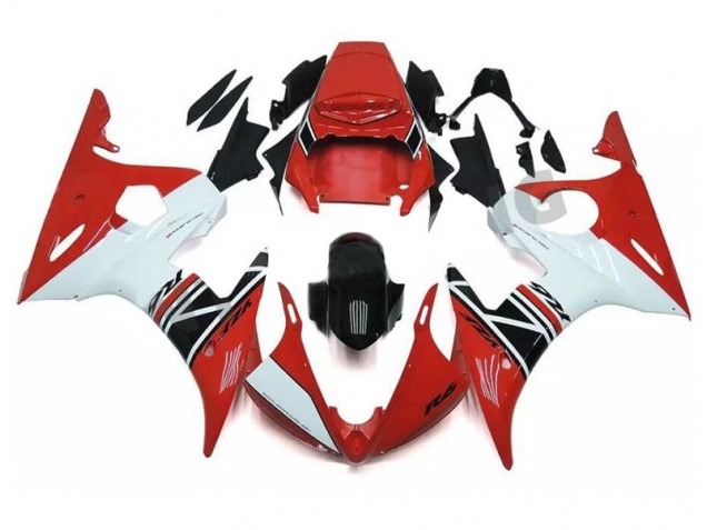 2003-2005 Rot Weiß Schwarz Yamaha YZF R6 Motorrad Vollverkleidung 2003-2005 Rot Weiß Schwarz Yamaha YZF R6 Motorrad Vollverkleidung