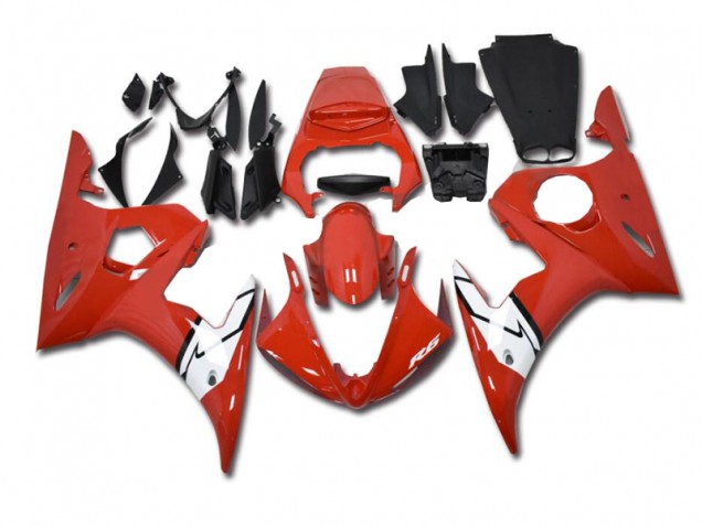 2003-2005 Rot Weiß Yamaha YZF R6 Motorrad Verkleidung 2003-2005 Rot Weiß Yamaha YZF R6 Motorrad Verkleidung