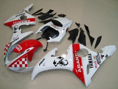2003-2005 Rot Weiß Yamaha YZF R6 Motorrad Verkleidungen