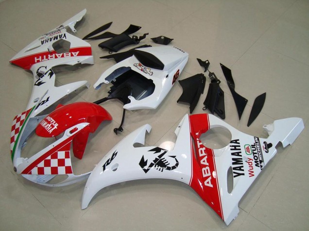 2003-2005 Rot Weiß Yamaha YZF R6 Motorrad Verkleidungen 2003-2005 Rot Weiß Yamaha YZF R6 Motorrad Verkleidungen