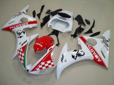 2003-2005 Rot Weiß Yamaha YZF R6 Motorrad Vollverkleidung