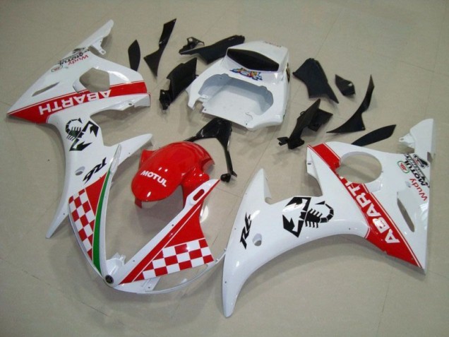 2003-2005 Rot Weiß Yamaha YZF R6 Motorrad Vollverkleidung 2003-2005 Rot Weiß Yamaha YZF R6 Motorrad Vollverkleidung