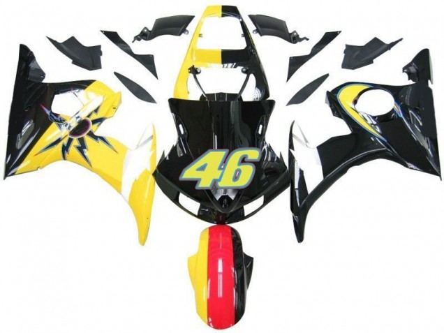 2003-2005 Schwarz Gelb Nr. 46 Yamaha YZF R6 Motorrad Verkleidung 2003-2005 Schwarz Gelb Nr. 46 Yamaha YZF R6 Motorrad Verkleidung