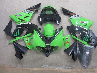 2003-2005 Schwarz Grün 3M Monster Kawasaki ZX10R Motorrad Verkleidung