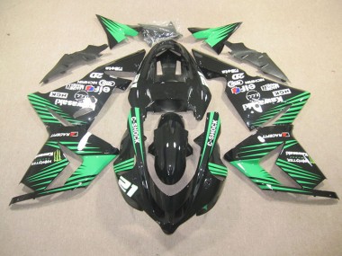 2003-2005 Schwarz Grün C Shock Monster Kawasaki ZX10R Motorrad Verkleidung