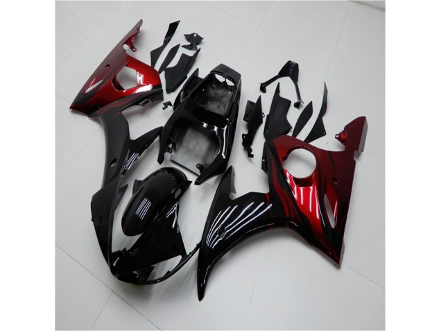 2003-2005 Schwarz Rot Yamaha YZF R6 Motorrad Verkleidung 2003-2005 Schwarz Rot Yamaha YZF R6 Motorrad Verkleidung
