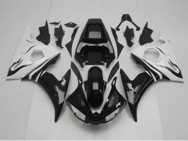 2003-2005 Schwarz Weiß Yamaha YZF R6 Motorrad Verkleidungen