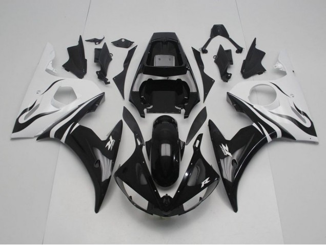2003-2005 Schwarz Weiß Yamaha YZF R6 Motorrad Verkleidungen 2003-2005 Schwarz Weiß Yamaha YZF R6 Motorrad Verkleidungen