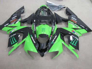 2003-2005 Schwarz grünes Monster Kawasaki ZX10R Motorrad Verkleidung
