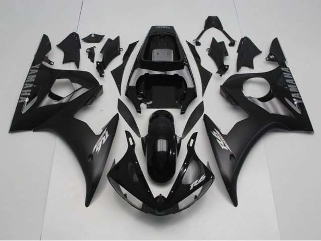 2003-2005 Schwarz mit silbernen Aufklebern Yamaha YZF R6 Motorrad Verkleidung 2003-2005 Schwarz mit silbernen Aufklebern Yamaha YZF R6 Motorrad Verkleidung