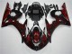 2003-2005 Schwarz rote Flamme Yamaha YZF R6 Motorrad Verkleidung 2003-2005 Schwarz rote Flamme Yamaha YZF R6 Motorrad Verkleidung