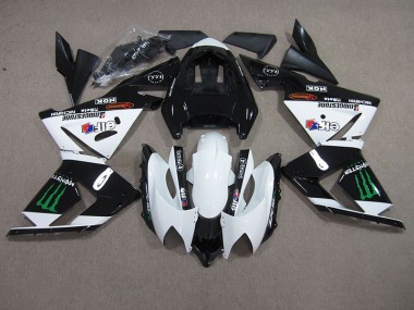 2003-2005 Schwarz weißes Monster Kawasaki ZX10R Motorrad Verkleidung