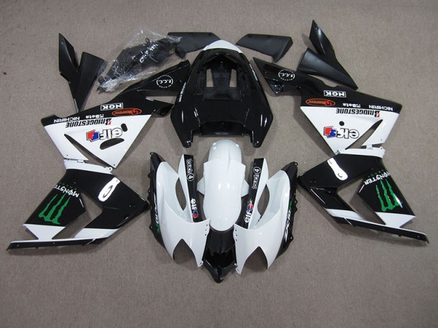 2003-2005 Schwarz weißes Monster Kawasaki ZX10R Motorrad Verkleidung 2003-2005 Schwarz weißes Monster Kawasaki ZX10R Motorrad Verkleidung