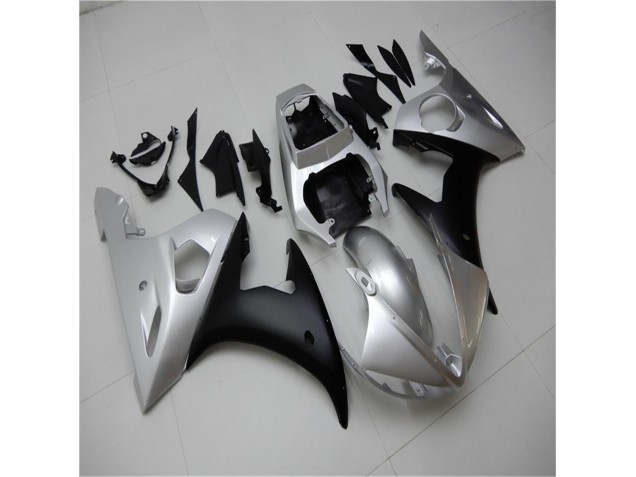 2003-2005 Silber Schwarz Yamaha YZF R6 Motorrad Verkleidung 2003-2005 Silber Schwarz Yamaha YZF R6 Motorrad Verkleidung