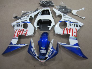 2003-2005 Weiß Blau Motul Fiat Yamaha YZF R6 Motorrad Verkleidung