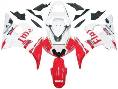 2003-2005 Weiß Rot Fiat Yamaha YZF R6 Motorrad Verkleidung