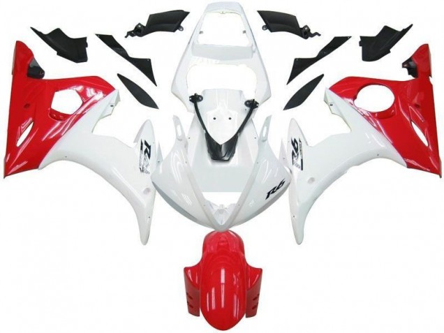 2003-2005 Weiß Rot Yamaha YZF R6 Motorrad Verkleidung 2003-2005 Weiß Rot Yamaha YZF R6 Motorrad Verkleidung