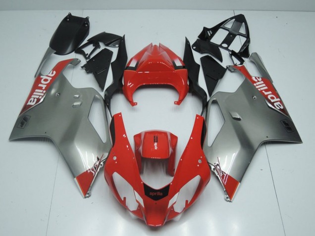 2003-2006 Silber Und Rot Aprilia RSV1000 Motorrad Verkleidung 2003-2006 Silber Und Rot Aprilia RSV1000 Motorrad Verkleidung