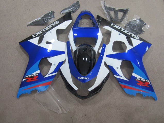 2004-2005 Blau Weiß Suzuki GSXR 600 Motorrad Verkleidungen 2004-2005 Blau Weiß Suzuki GSXR 600 Motorrad Verkleidungen