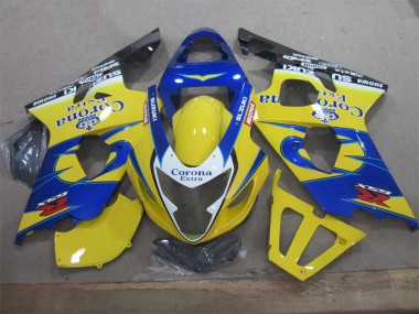 2004-2005 Gelb Blau Corona Extra Suzuki GSXR 600 Motorrad Verkleidungen
