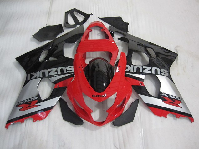 2004-2005 Rot Schwarz Silber Suzuki GSXR 600 Motorrad Verkleidung 2004-2005 Rot Schwarz Silber Suzuki GSXR 600 Motorrad Verkleidung