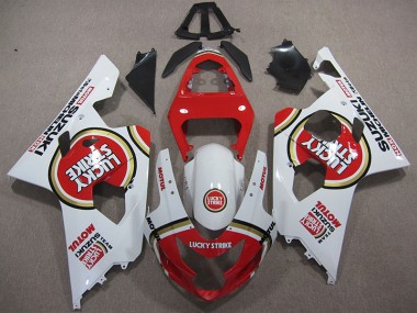 2004-2005 Rot Weiß Lucky Strike Motul Suzuki GSXR 600 Motorrad Verkleidung
