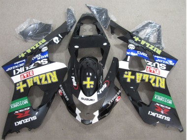 2004-2005 Schwarz Gelb Rizla Suzuki GSXR 600 Motorrad Verkleidung
