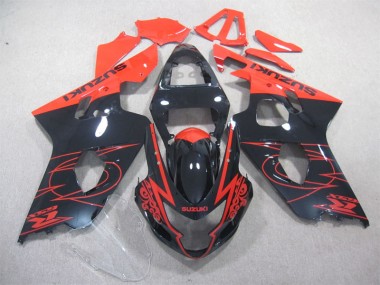 2004-2005 Schwarz Rot Suzuki GSXR 600 Motorrad Verkleidung