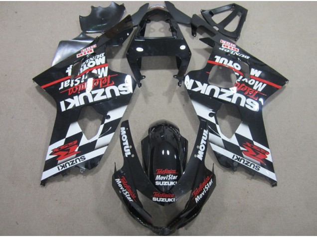 2004-2005 Schwarz Rote Telefonia Movistar Suzuki GSXR 600 Motorrad Verkleidung 2004-2005 Schwarz Rote Telefonia Movistar Suzuki GSXR 600 Motorrad Verkleidung
