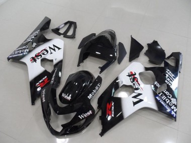 2004-2005 Schwarz West Suzuki GSXR 750 Motorrad Verkleidung