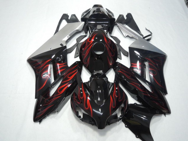 2004-2005 Schwarz rote Flamme Honda CBR1000RR Motorrad Verkleidung 2004-2005 Schwarz rote Flamme Honda CBR1000RR Motorrad Verkleidung