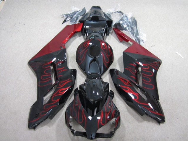2004-2005 Schwarz rote Flamme Honda CBR1000RR Motorrad Verkleidungen 2004-2005 Schwarz rote Flamme Honda CBR1000RR Motorrad Verkleidungen