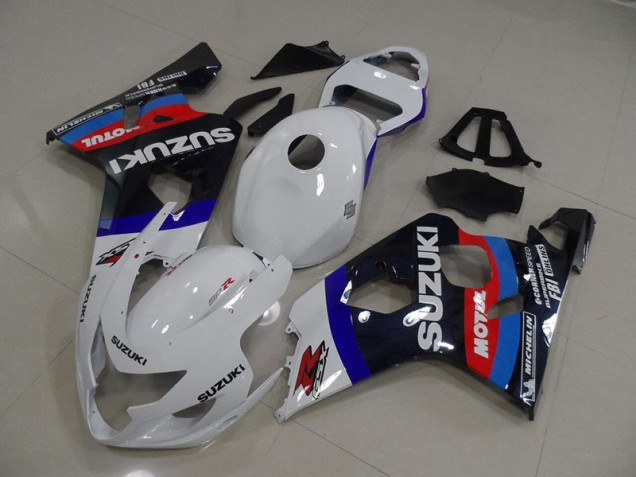 2004-2005 White Blau Motul Suzuki GSXR 750 Motorrad Verkleidung 2004-2005 White Blau Motul Suzuki GSXR 750 Motorrad Verkleidung