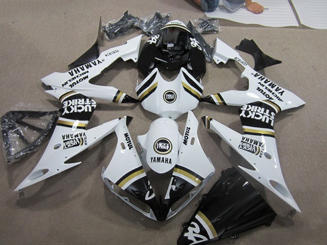 2004-2006 Schwarz weißes Lucky Strike Yamaha YZF R1 Motorrad Verkleidung 2004-2006 Schwarz weißes Lucky Strike Yamaha YZF R1 Motorrad Verkleidung