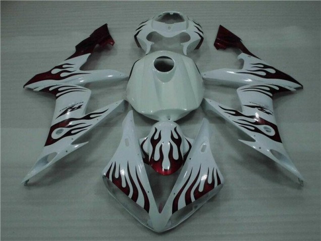 2004-2006 Weiß Rot Flamme Yamaha YZF R1 Motorrad Verkleidung 2004-2006 Weiß Rot Flamme Yamaha YZF R1 Motorrad Verkleidung