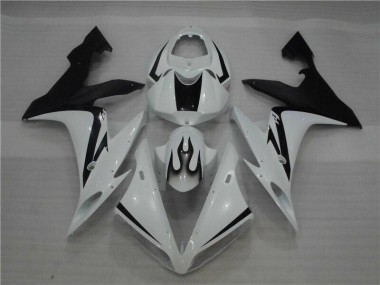 2004-2006 Weiß Schwarz Flamme Yamaha YZF R1 Motorrad Verkleidung
