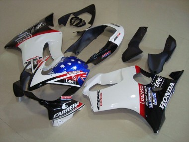 2004-2007 Weiß Blau DENSO HRC Carrera Honda CBR600 F4i Motorrad Verkleidung