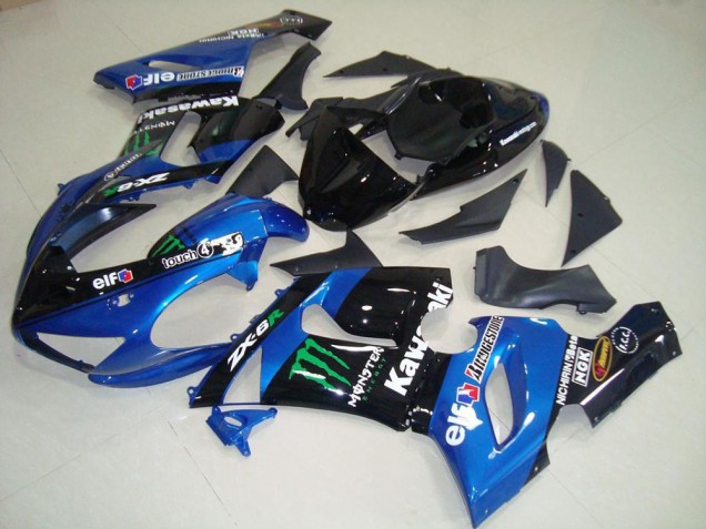 2005-2006 Blau Monster Kawasaki ZX6R Motorrad Verkleidung 2005-2006 Blau Monster Kawasaki ZX6R Motorrad Verkleidung